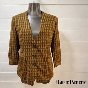 BARRIE PACE LTD. PETITES HOUNDSTOOTH WOOL BLAZER – EST. 6–8